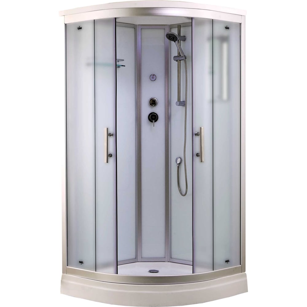 Изображение товара Душевая кабина TIMO Standart Silver Fabric 100х100х220 с верхним душем и зеркалом