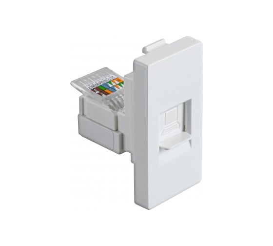Изображение товара Модуль в рамку Sibling для Интернета белый CAT5 (1/2) 00-01018385