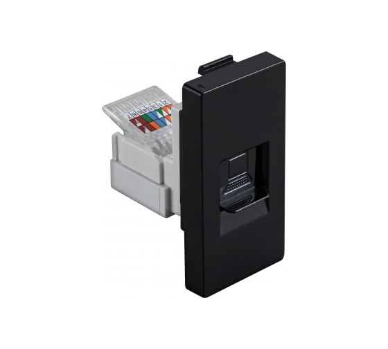 Изображение товара Модуль в рамку Sibling для Интернета черный CAT5 (1/2) 00-01018392