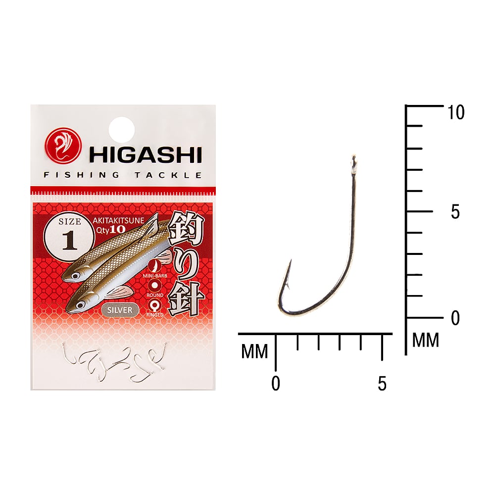 Изображение товара Крючок рыболовный HIGASH Akitakitsune ringed #1 Silver 02812 10 шт