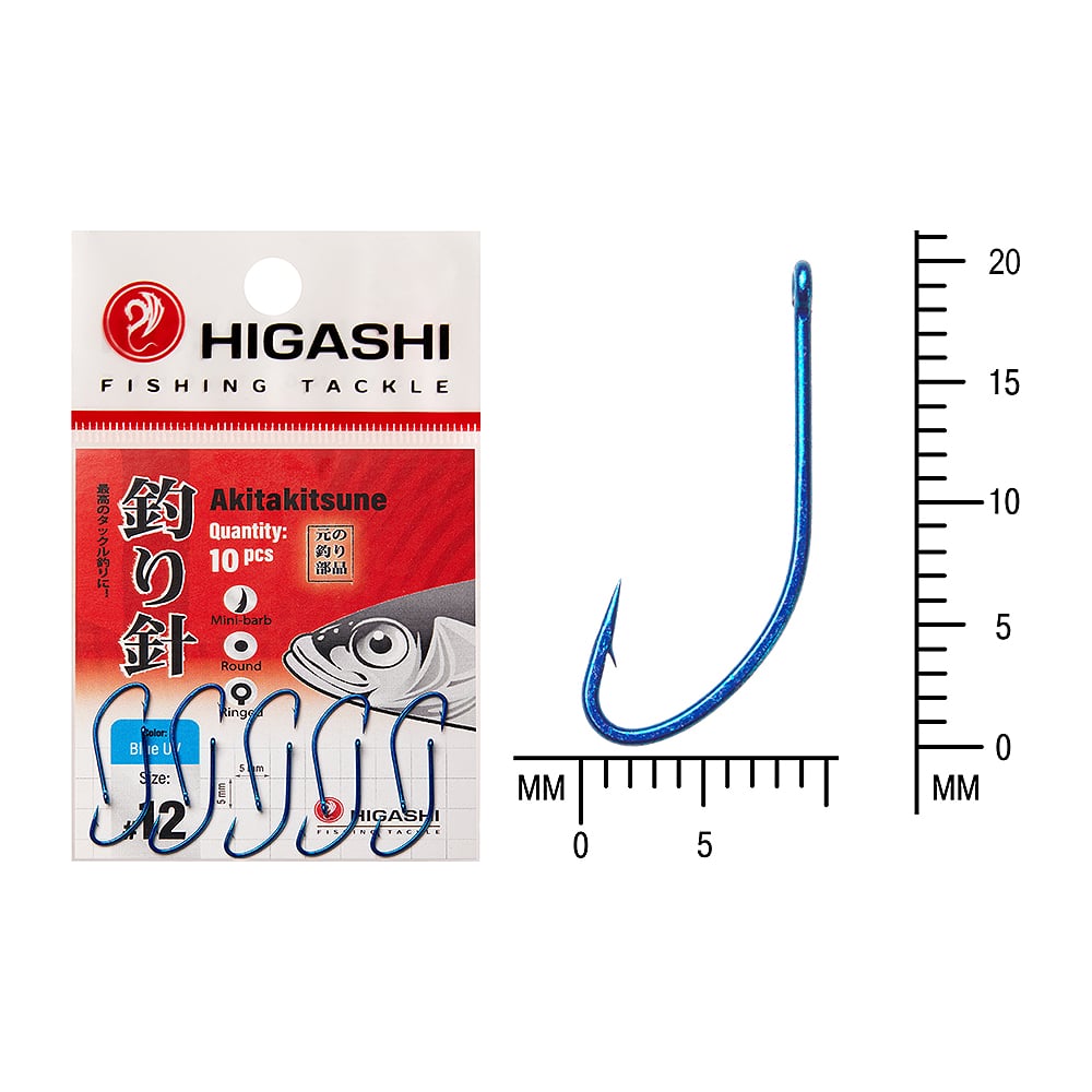 Изображение товара Крючок HIGASH Akitakitsune ringed #12 Blue UV 04925