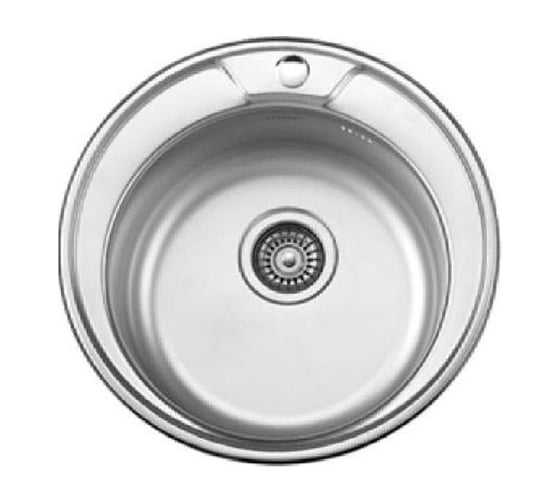 Изображение товара Мойка нержавеющая сталь, врезная, круглая 490x170 0,6 мм, выпуск 3 1/2 ГЛЯНЦЕВАЯ L84949-6 869441