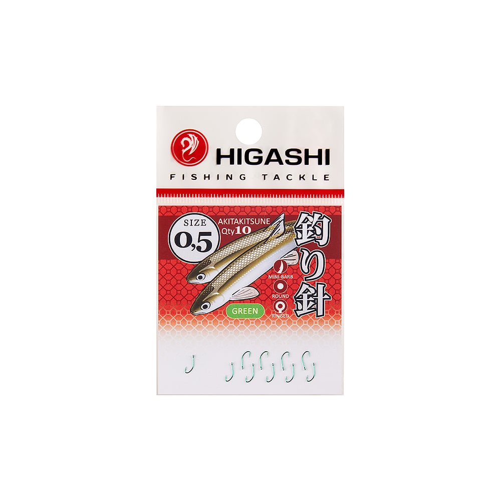 Изображение товара Крючок HIGASH Akitakitsune ringed 0,5 мм 10 шт для рыбалки