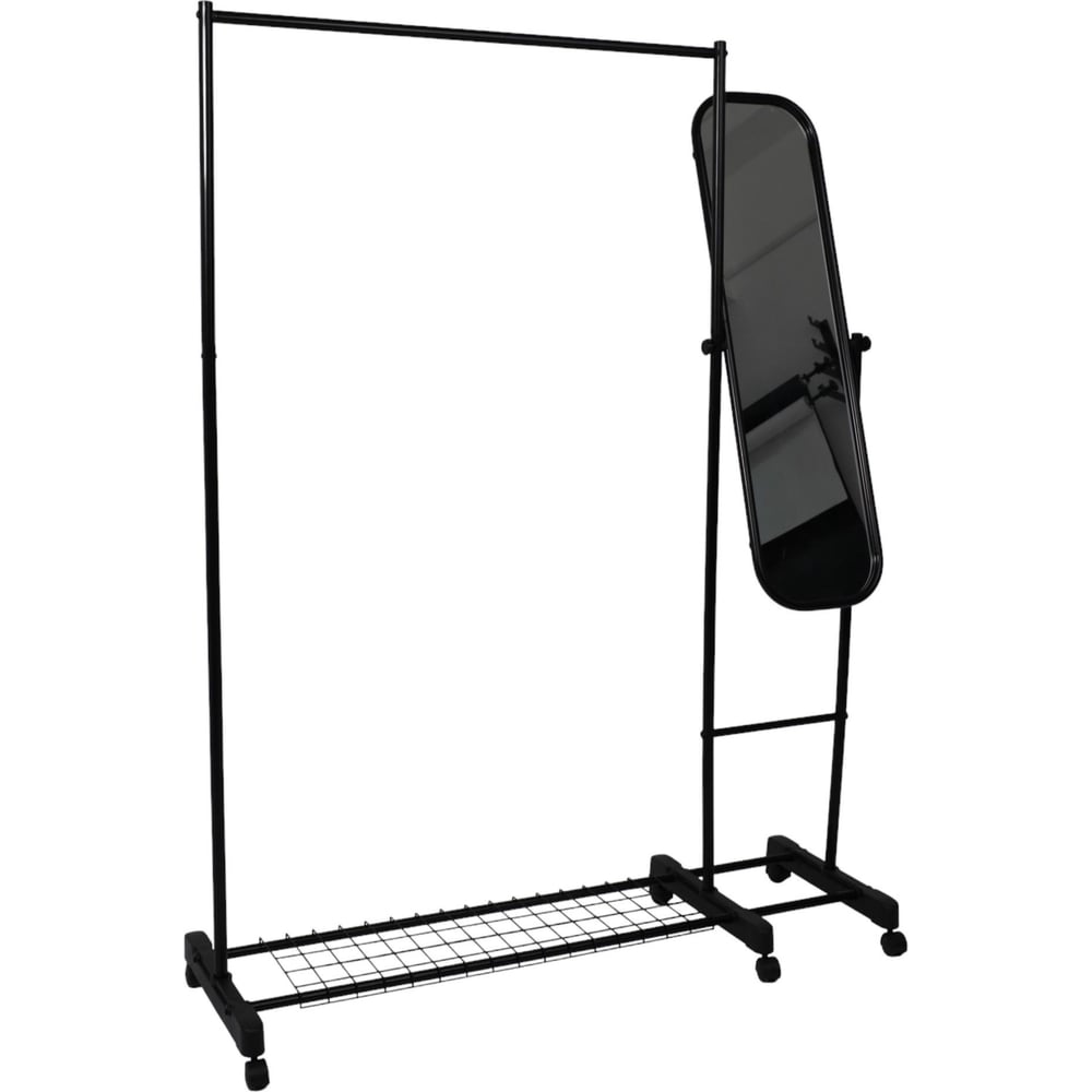 Изображение товара Стойка для одежды Aks Home MELODIE черная с зеркалом и полкой