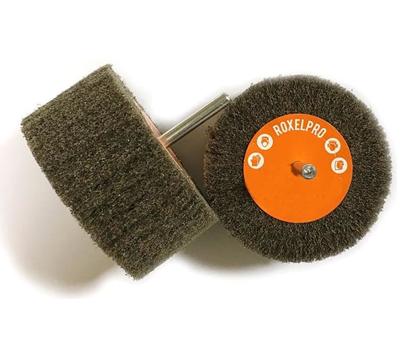 Изображение товара Щетка лепестковая нетканая ROXTOP на шпинделе (80х40х6 мм; Fine) RoxelPro 137854