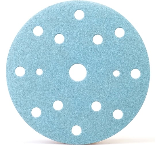Изображение товара Круг шлифовальный синий на липучке ROXTOP FILM (100 шт; 150 мм; 15 отверстий; P320) RoxelPro 152214