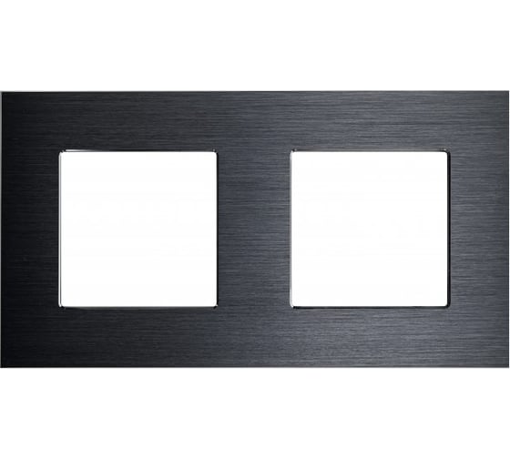 Изображение товара Рамка алюминиевая Sibling 2 поста черная (157x86мм) 00-01018366