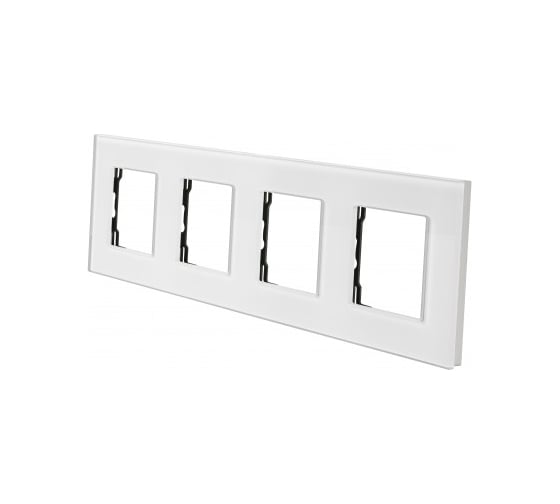 Изображение товара Рамка стеклянная Sibling 4 поста белая (299x86мм) 00-01018289