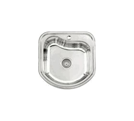 Изображение товара Мойка нержавеющая, врезная, овальная, 490x480x180 мм, 0,8 мм, выпуск 3 1/2 ДЕКОР L64948 869694