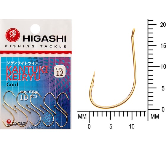 Изображение товара Крючок HIGASHI Kantuki Keiryu #12 Gold 01366