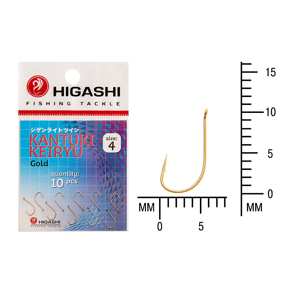 Изображение товара Крючок рыболовный HIGASHI Kantuki Keiryu #4 Gold 01362 10 шт