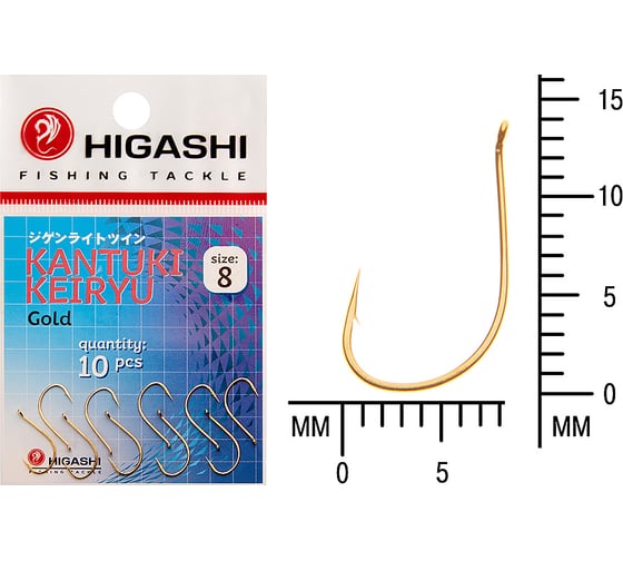 Изображение товара Крючок HIGASHI Kantuki Keiryu #8 Gold 01364