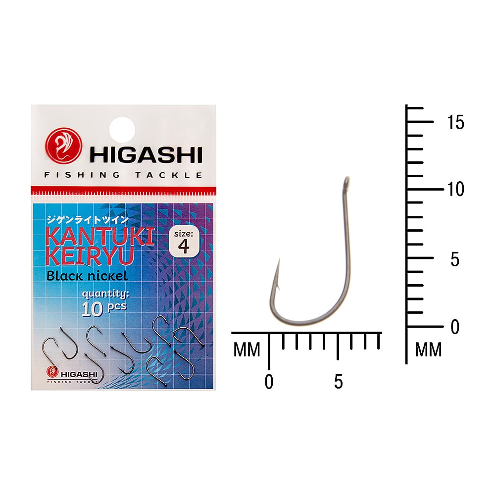 Изображение товара Рыболовные крючки HIGASHI Kantuki Keiryu #4 Black nickel 10 шт
