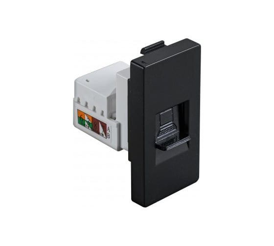 Изображение товара Модуль в рамку Sibling для Интернета черный CAT6 (1/2) 00-01018393