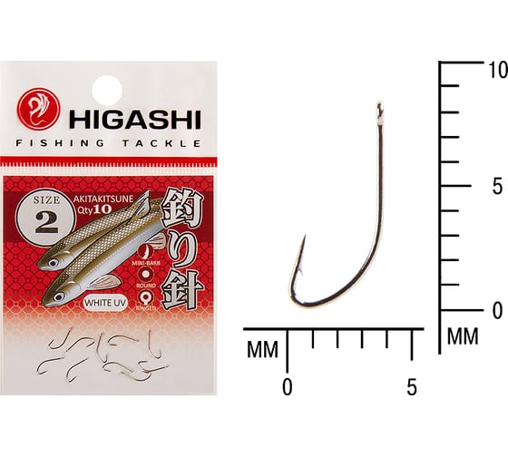 Изображение товара Крючок HIGASH Akitakitsune ringed #2 White UV 03670