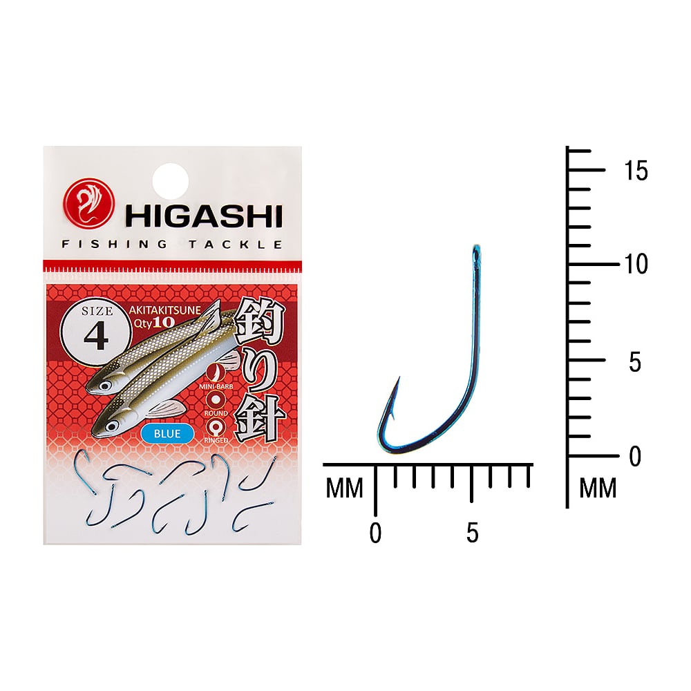 Изображение товара Крючок HIGASH Akitakitsune ringed #4 Blue 04067 для рыбалки