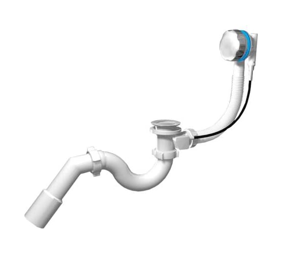 Изображение товара Сифон для ванны АНИ Пласт трубный, полуавтомат, 1 1/2x40, переходная труба 45 гр, 40/50 EM411 025-0608