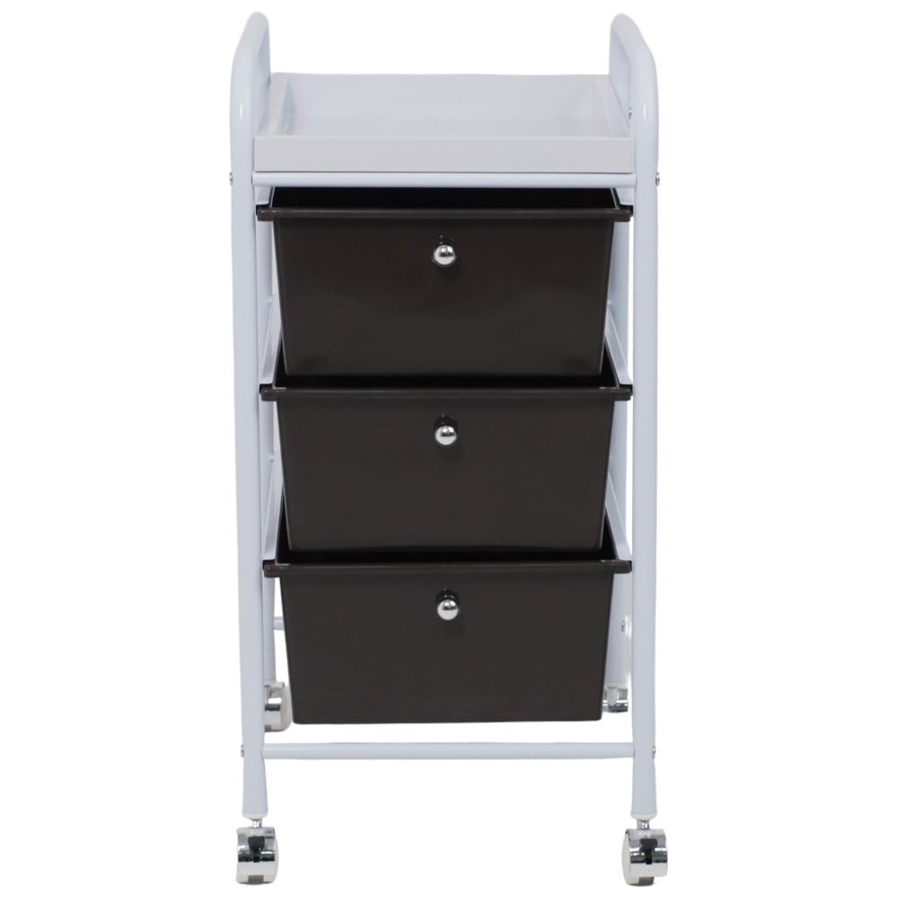 Изображение товара Полка-тележка Aks Home MERCURY бело-коричневая с колесами 405x660x290 мм