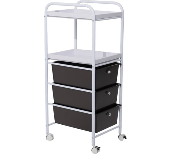 Изображение товара Полка-тележка Aks Home PLUTON, белый+коричневый 106535