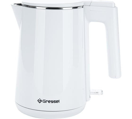 Изображение товара Чайник электрический Gressel белый, объем 1 л, STRIX-контроллер GRK-1103