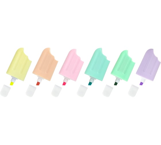 Изображение товара Набор текстовыделителей ЮНЛАНДИЯ 6 пастельных цветов, Сладкие истории, линия 1-5 мм, 152511