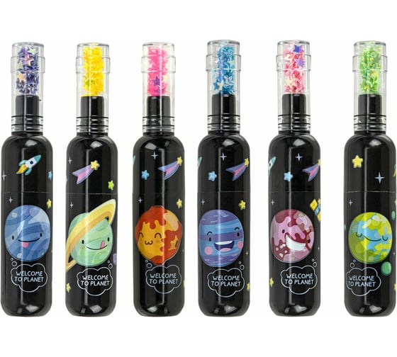 Изображение товара Набор текстовыделителей ЮНЛАНДИЯ 6 неоновых цветов, Космос, линия 1-5 мм, 152512