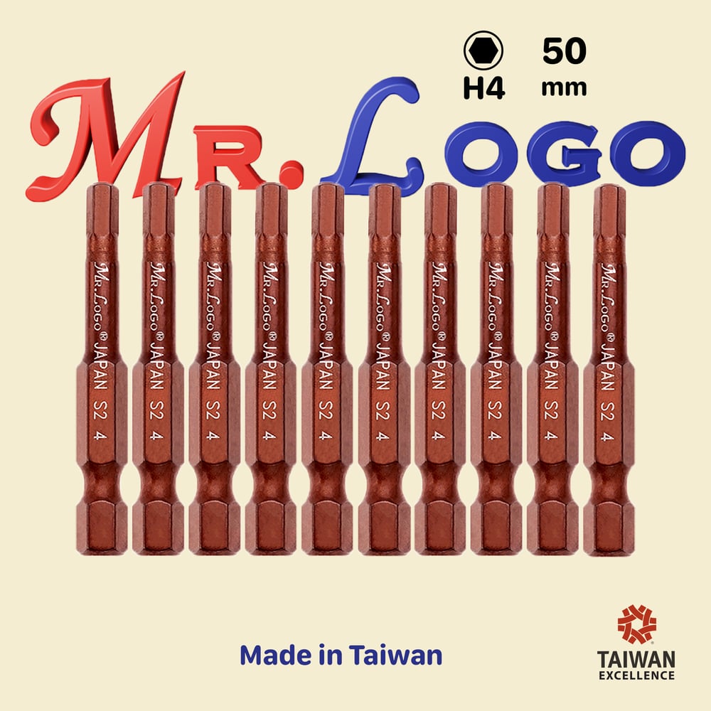 Изображение товара Бита для шуруповерта магнитная H4, 50 мм, сталь - S2 Mr.Logo A050H4-10