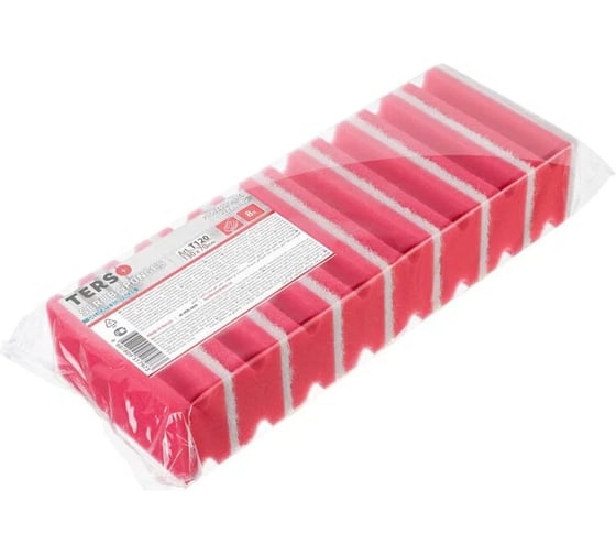 Изображение товара Губка для клининга TERSO Арт Т120 фреза 130x70x44 8 шт (16) Красный T120