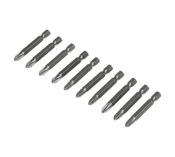 Изображение товара Биты намагниченные (10 шт; PH2; 50 мм; S2) ТУНДРА 1124361