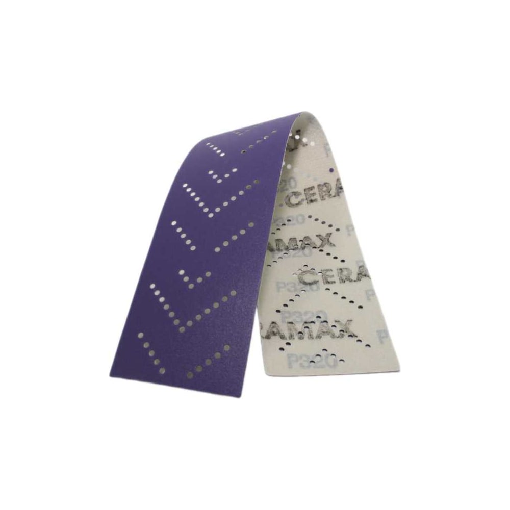 Абразивные полоски 70*420 мм CERAMAX PURPLE PAPER, multiholes, P80, 50 шт. 1CRX1082