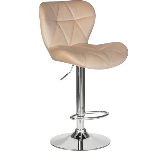 Изображение товара Барный стул DOBRIN BARNY цвет сиденья бежевый велюр MJ9-10, цвет основания хромированная сталь LM-5022_CH-M_V-MJ9-10