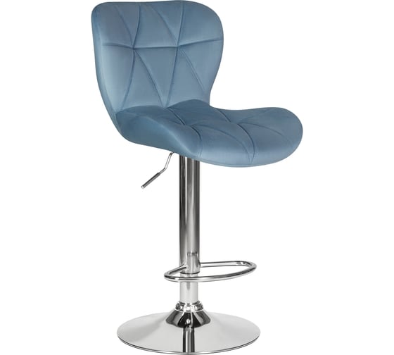 Изображение товара Барный стул DOBRIN BARNY цвет сиденья пудрово-голубой велюр MJ9-74, цвет основания хромированная сталь LM-5022_CH-M_V-MJ9-74