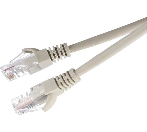 Изображение товара Патч-корд GoPower 1 RJ-45 (m)-RJ-45 (m) 5.0м кат.5е ПВХ 26AWG CCA серый в пакете 00-00029037