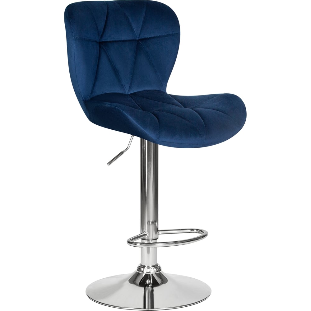 Изображение товара Барный стул DOBRIN BARNY с синеватым велюровым сиденьем, регулировка и подставка для ног