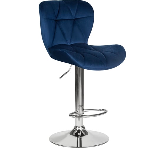 Изображение товара Барный стул DOBRIN BARNY цвет сиденья синий велюр MJ9-117, цвет основания хромированная сталь LM-5022_CH-M_V-MJ9-117