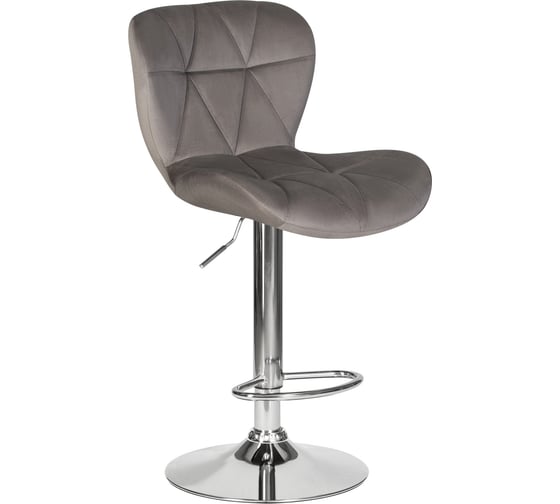 Изображение товара Барный стул DOBRIN BARNY цвет сиденья серый велюр MJ9-75, цвет основания хромированная сталь LM-5022_CH-M_V-MJ9-75