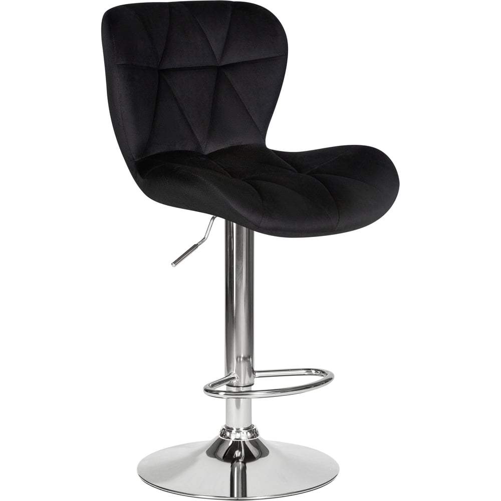 Изображение товара Барный стул DOBRIN BARNY черный велюр с хромированным основанием и регулировкой высоты