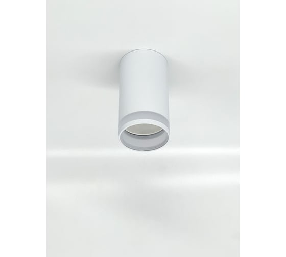 Изображение товара Светильник накладной truEnergy с матовым кольцом с цоколем GU10 D54xH100мм алюминий белый 21305