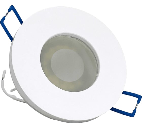 Изображение товара Светильник встраиваемый truEnergy для ванной пылевлагозащищенный IP44 круг с цоколем GU10 D84мм алюминий белый 21242