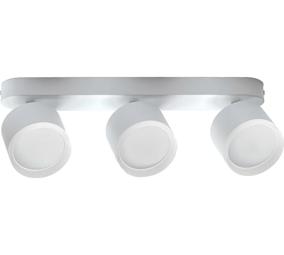 Изображение товара Светильник накладной truEnergy с матовым кольцом поворотный спот трехламповый 3xGX53 H125xL360мм алюминий белый 21041