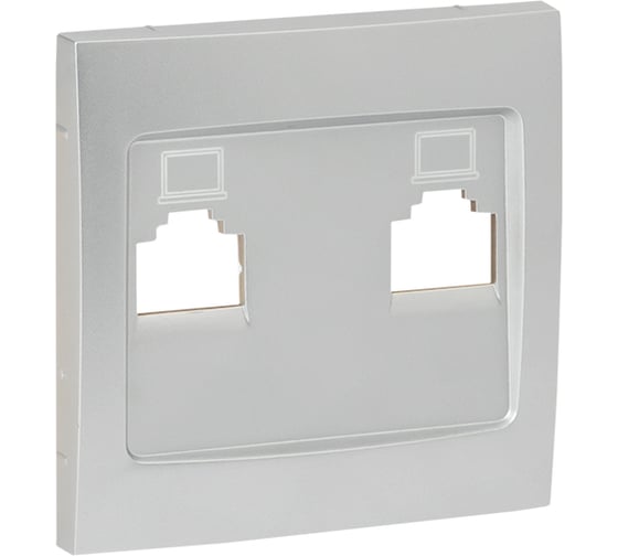 Изображение товара Лицевая панель 1-местной розетки EKF PROxima Валенсия, RJ-45, сталь ESK01-L-035-30