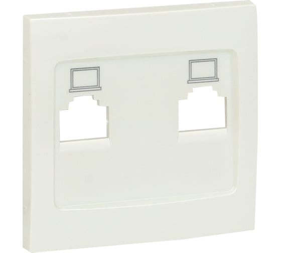 Изображение товара Лицевая панель 2-местной розетки EKF PROxima Валенсия, RJ-45, жемчуг ESK02-L-035-50
