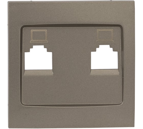 Изображение товара Лицевая панель 2-местной розетки EKF PROxima Валенсия, RJ-45, кашемир ESK02-L-035-40