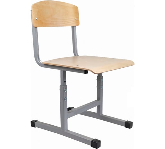 Изображение товара Стул ученический регулируемый ОФИСМАГ Бюджет, 340x430x585-665 мм, рост 2-4, серый каркас 531370