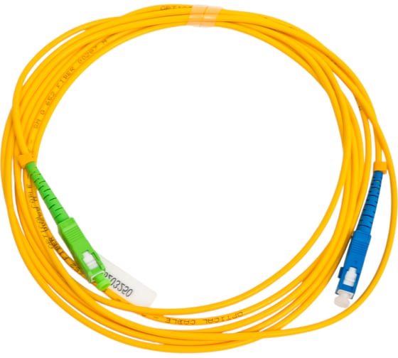 Изображение товара Шнур оптический "КОМПАНИЯ ФОРТОН" APC/SC UPC-SM-simp-3м