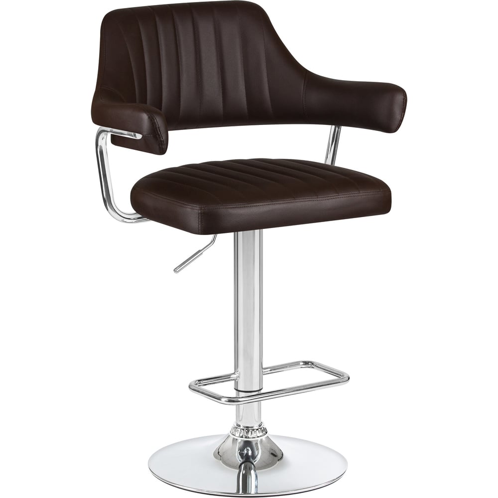 Изображение товара Барный стул DOBRIN CHARLY цвет сиденья коричневый, цвет основания хром LM-5019_CH-M_EL-brown