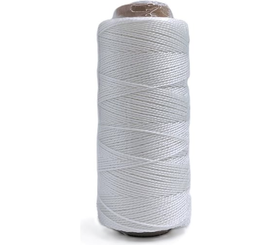 Изображение товара Нить капроновая Сибшнур крученая, 2-х прядная, 187 текс, белая, 200 м, гильза 40138