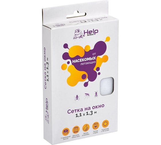 Изображение товара Противомоскитная сетка с крепежной лентой HELP 100х130 см 20 80001-Л