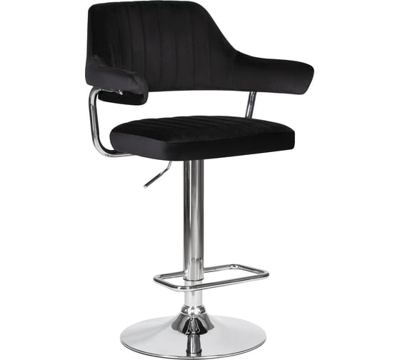 Изображение товара Барный стул DOBRIN CHARLY цвет сиденья черный велюр MJ9-101, цвет основания хромированная сталь LM-5019_CH-M_V-MJ9-101