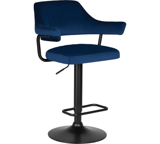 Изображение товара Барный стул DOBRIN CHARLY BLACK цвет сиденья синий велюр MJ9-117, цвет основания черный  LM-5019_B-M_V-MJ9-117